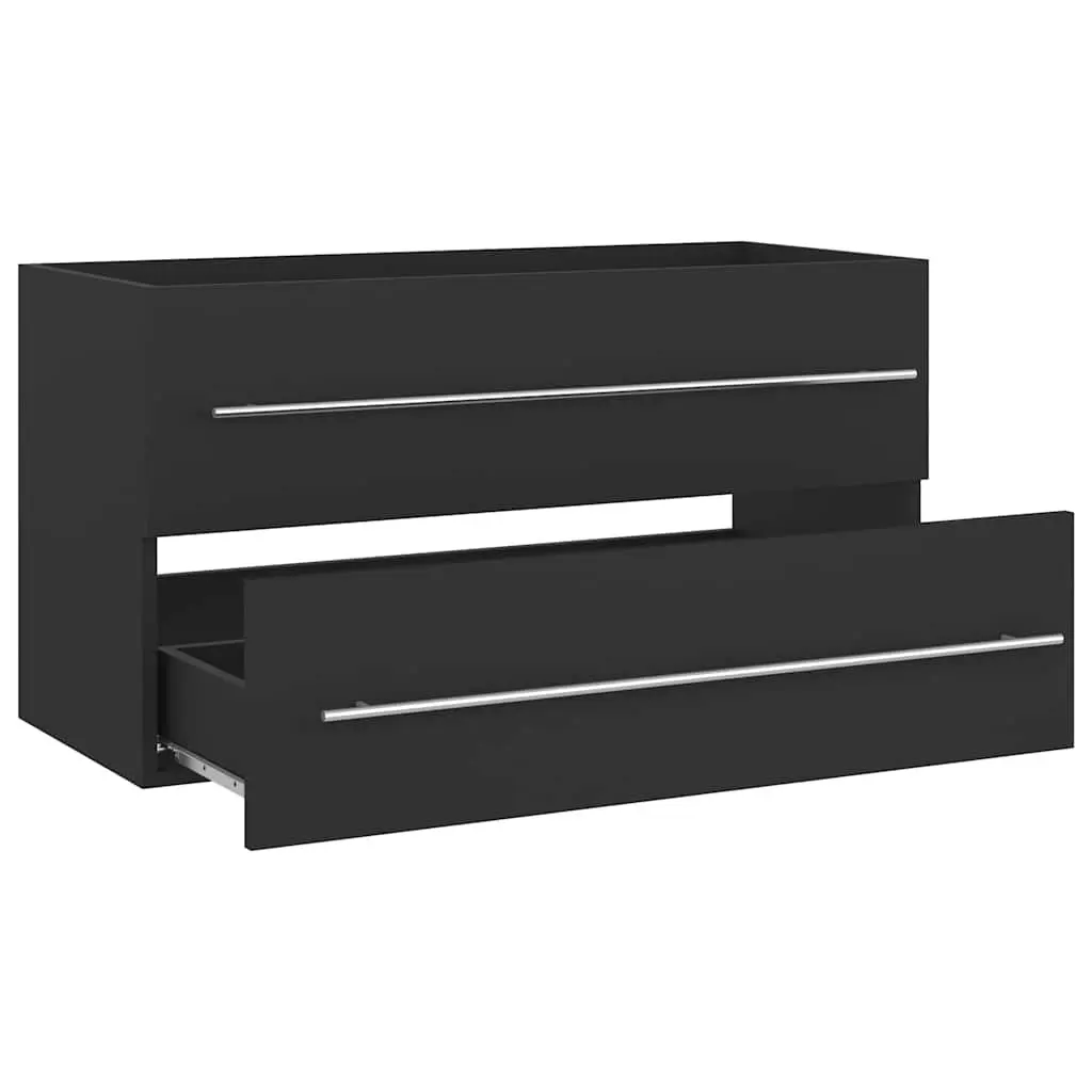 Grey Engineered Wood Bathroom Storage Set 2 Piece Cabinet Mirror