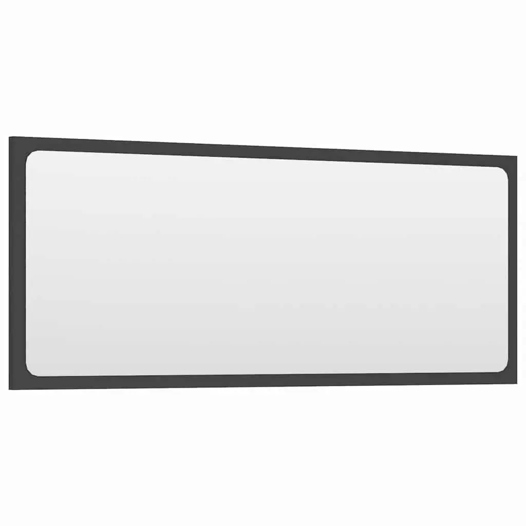 Grey Engineered Wood Bathroom Storage Set 2 Piece Cabinet Mirror