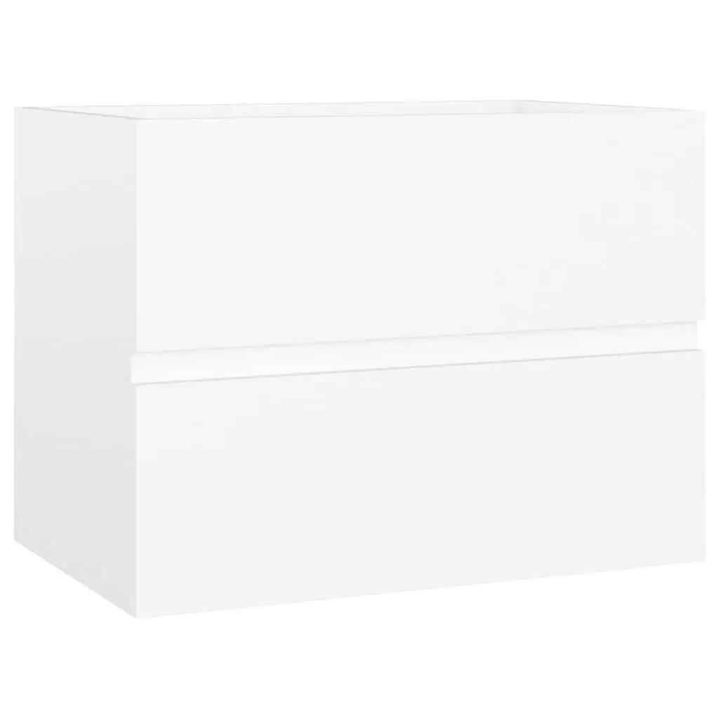 Bathroom Furniture Set 2 Piece White Cabinet Mirror Engineered Wood