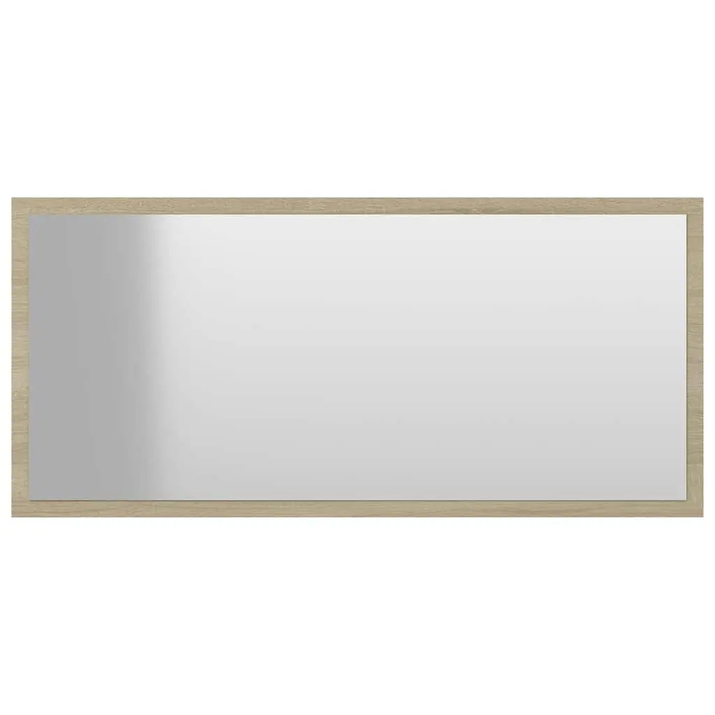 Bathroom Furniture Set 2 Piece Storage Cabinet Mirror White Sonoma Oak