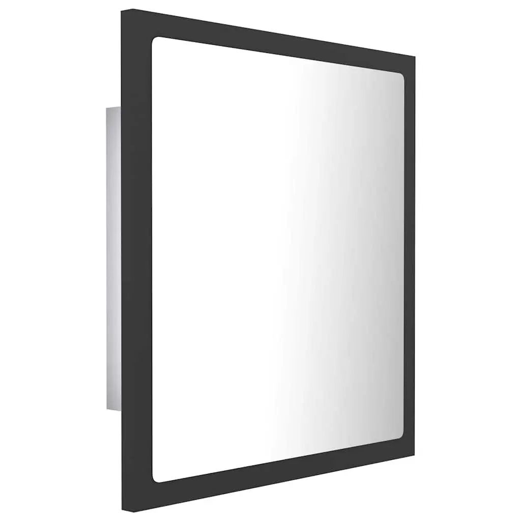 Wall Mounted Mirror LED Light RGB Grey 40x8.5x37 cm Bathroom Vanity