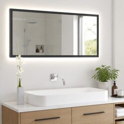 Quality Grey LED Bathroom Mirror 100x8.5x37 cm