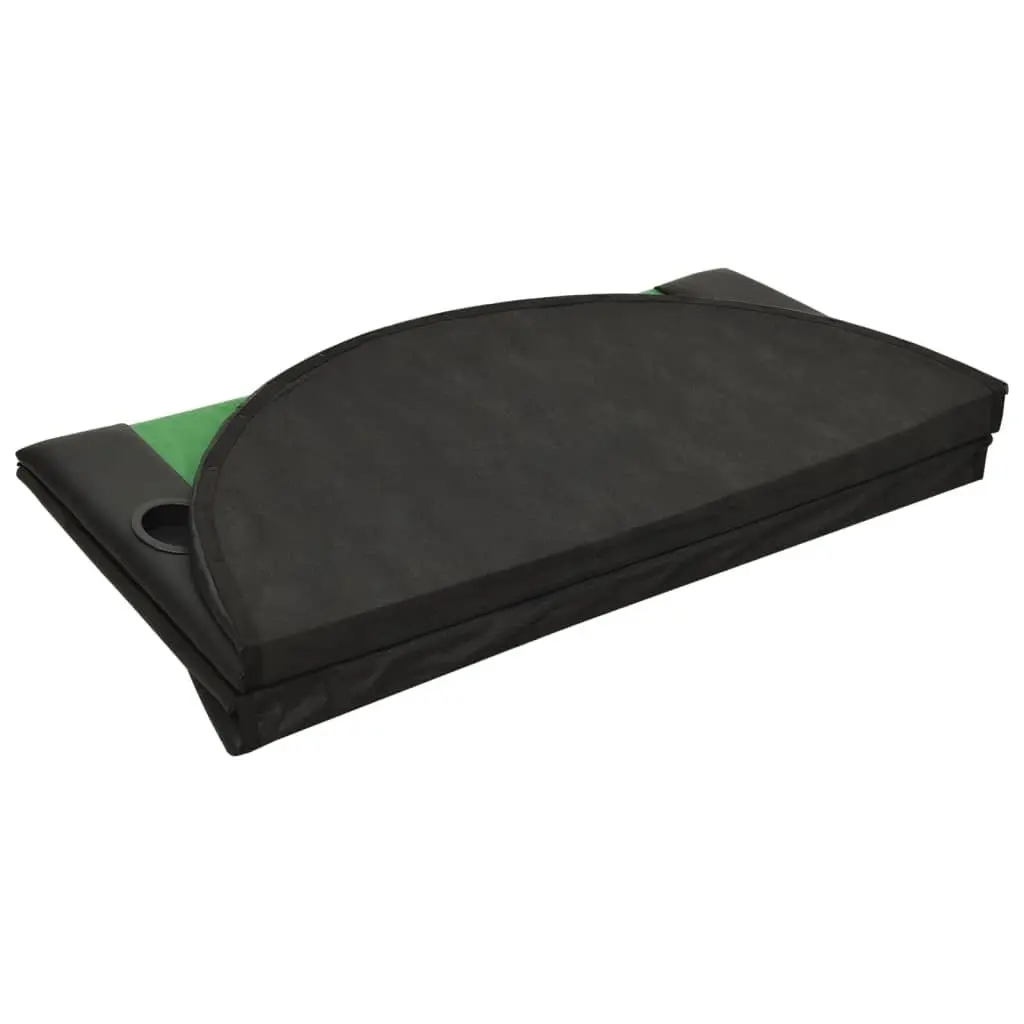 Poker Tabletop 10-Player Folding Gaming Table Green Felt Cup Holders Padded Rim