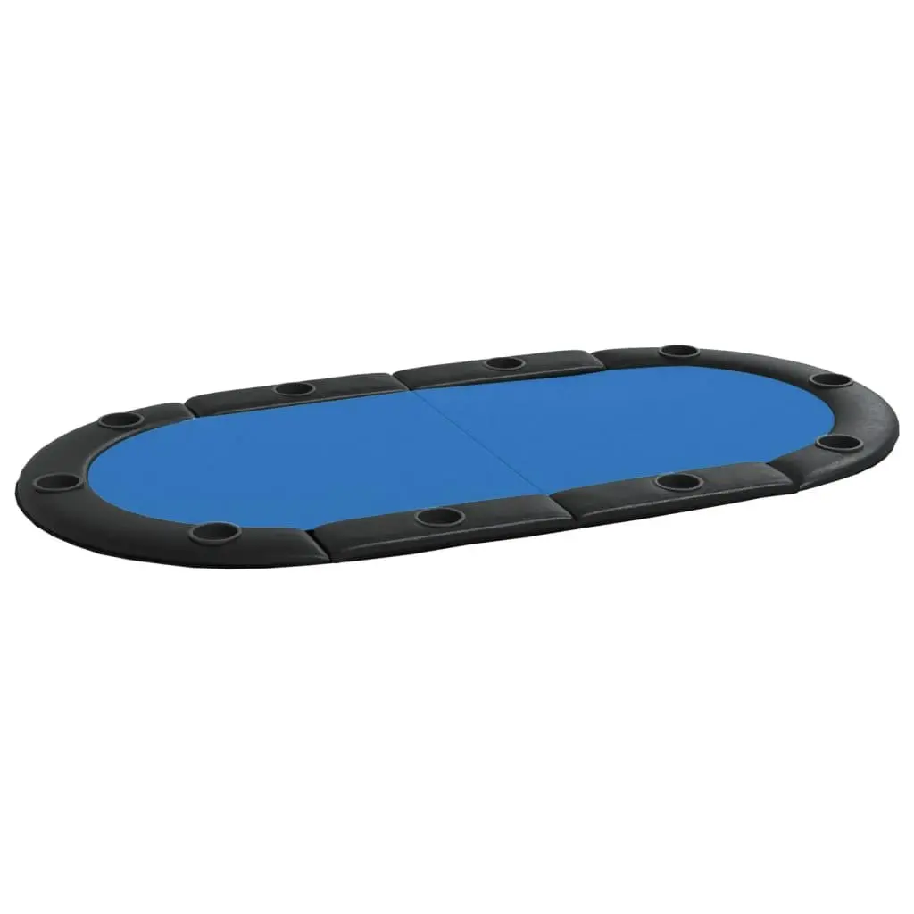 Poker Tabletop 10-Player Folding Games Table Blue Casino-Grade Felt