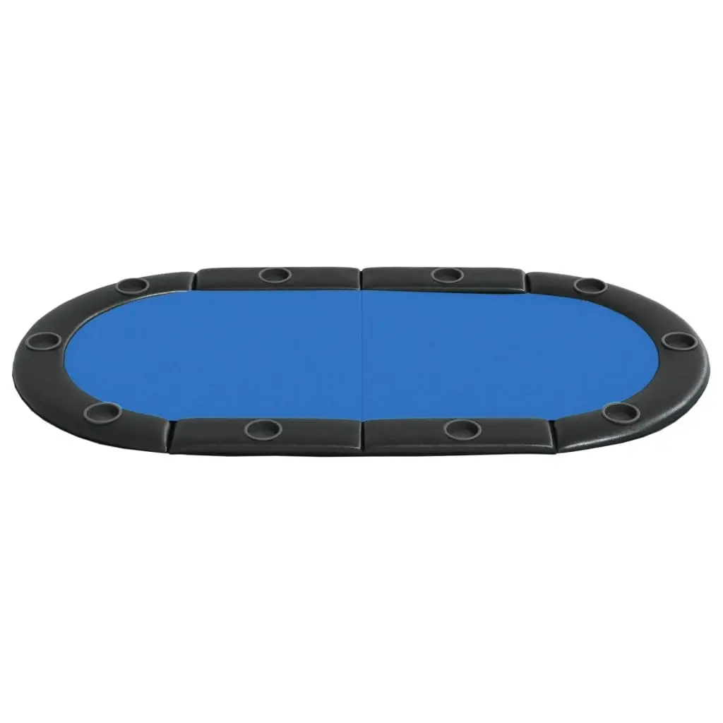 Poker Tabletop 10-Player Folding Games Table Blue Casino-Grade Felt