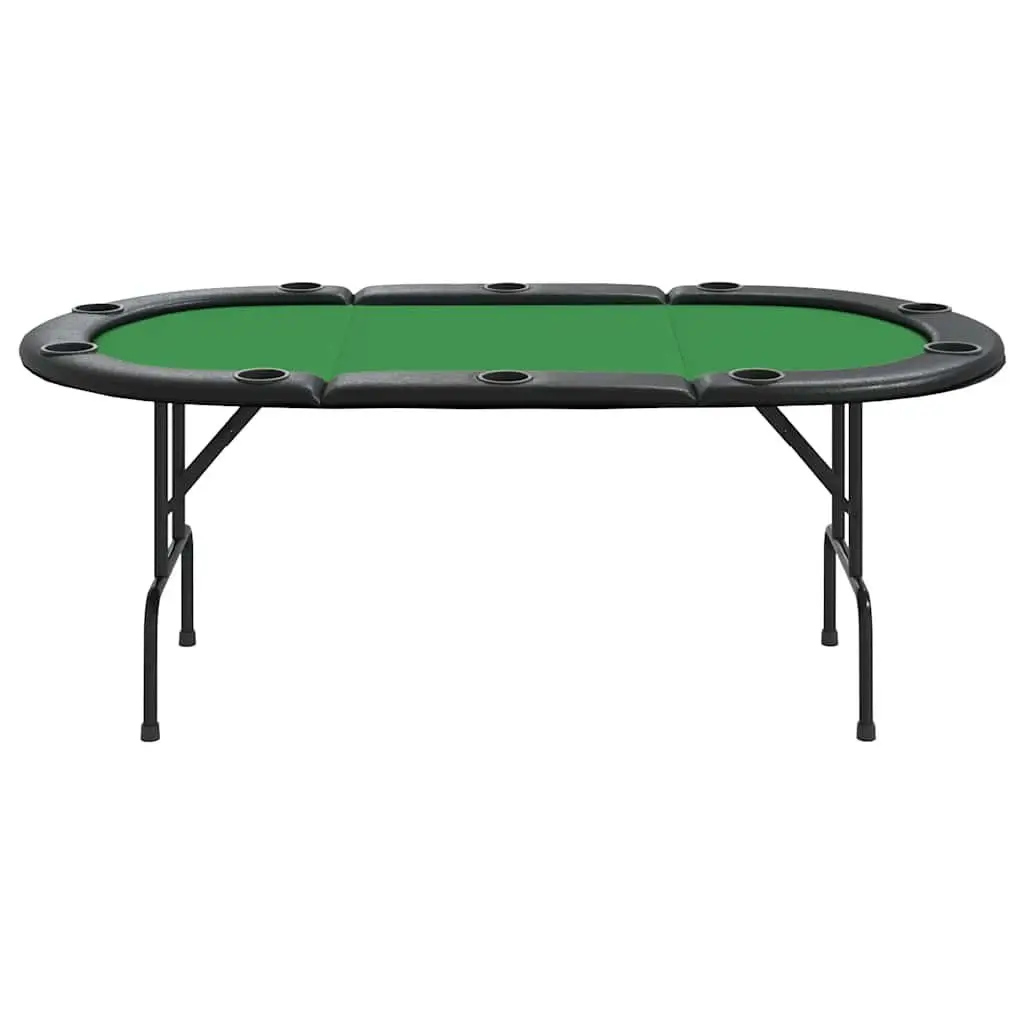 Poker Table 10 Player Folding Gaming Table Green Padded Rim