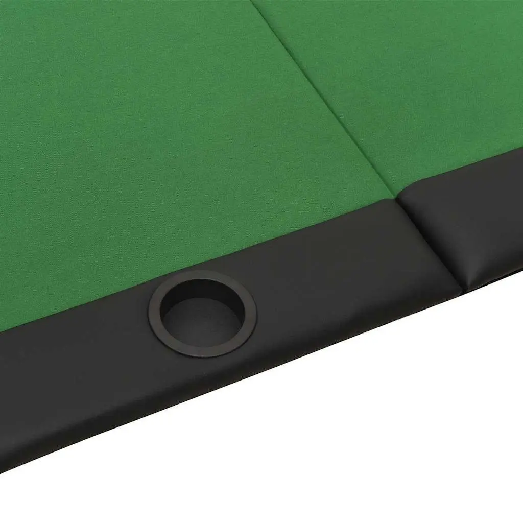 Poker Table 10 Player Folding Gaming Table Green Padded Rim