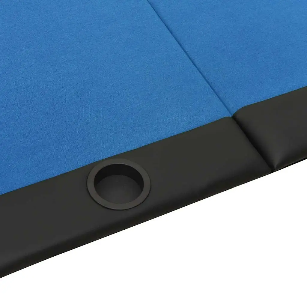 Poker Table 10 Player Folding Game Card Table Blue 207x106x76cm Casino Style
