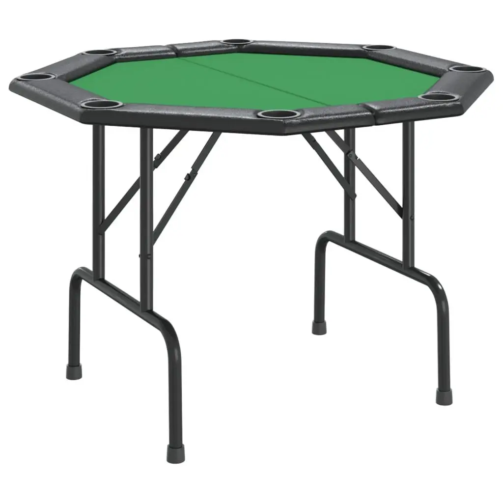 Folding Poker Table Casino Gaming Furniture 8 Player Green 108x108x75cm