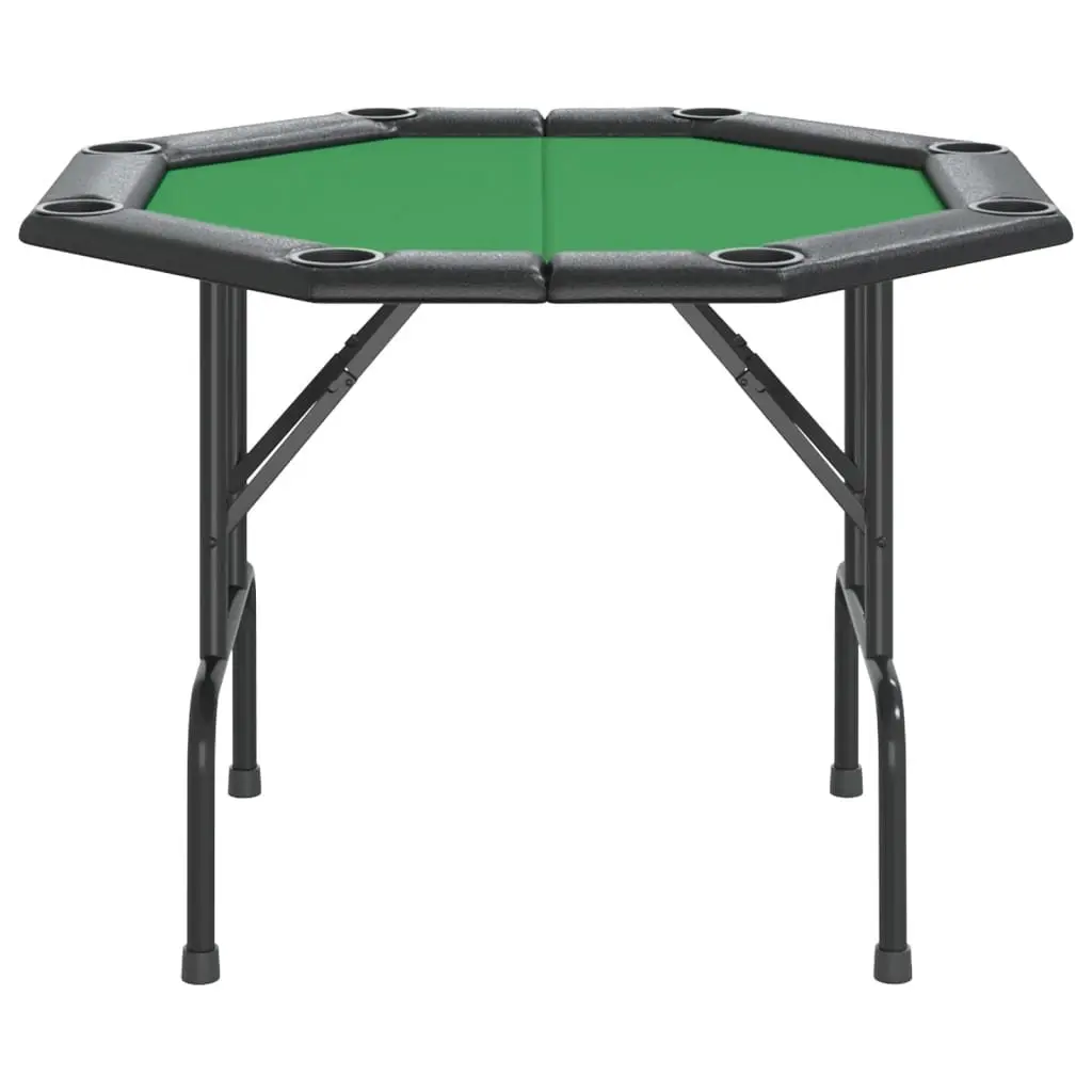 Folding Poker Table Casino Gaming Furniture 8 Player Green 108x108x75cm