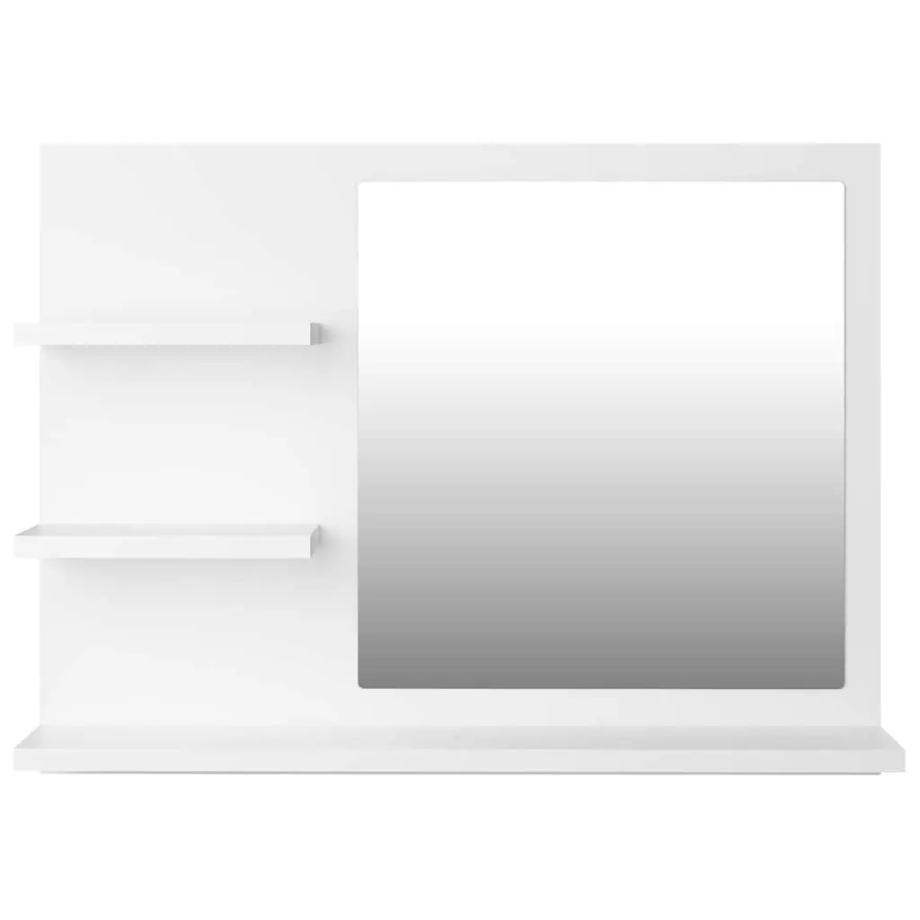 Bathroom Vanity Mirror Wall Mount Storage Shelves 60x10.5x45 cm White