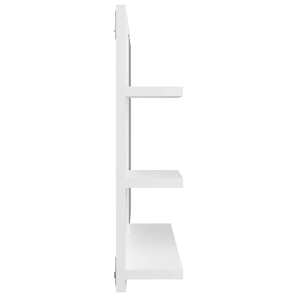 Bathroom Vanity Mirror Wall Mount Storage Shelves 60x10.5x45 cm White