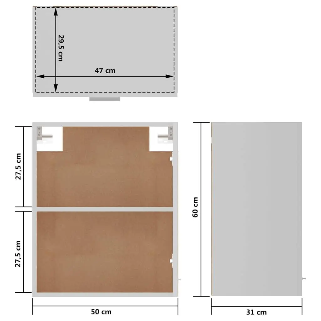 Hanging Kitchen Cabinet White 2 Pieces Wall Mount Storage Organizer Shelves