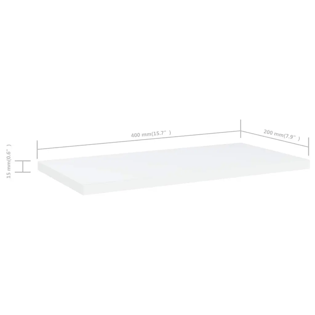 Bookshelf Boards White Storage Shelves 40 x 20 cm 8 Pieces Floating Wall Mounted Display