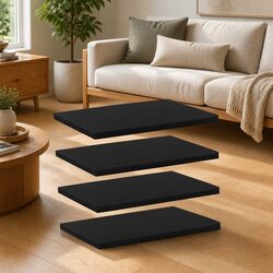 Reliable Black Bookshelf Boards (Set of 4) for Storage