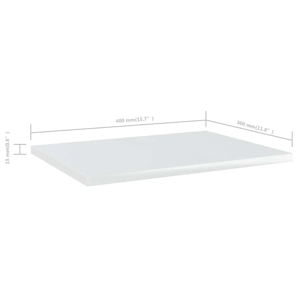 Bookshelf Boards 4 Pieces High Gloss White 40x30x1.5 cm Engineered Wood Shelves
