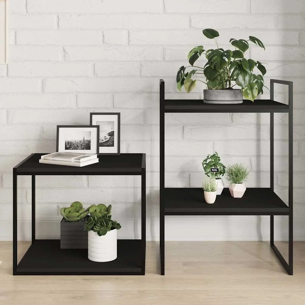 Engineered Wood Bookshelf Boards Black 40x50x1.5 cm Floating Shelves Storage 4 Piece
