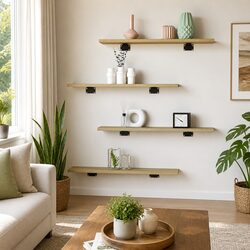 Reliable Brown Engineered Wood Shelves - 8 Board Set