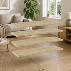 Warm and Functional Bookshelf Boards - 4 pcs Sonoma Oak