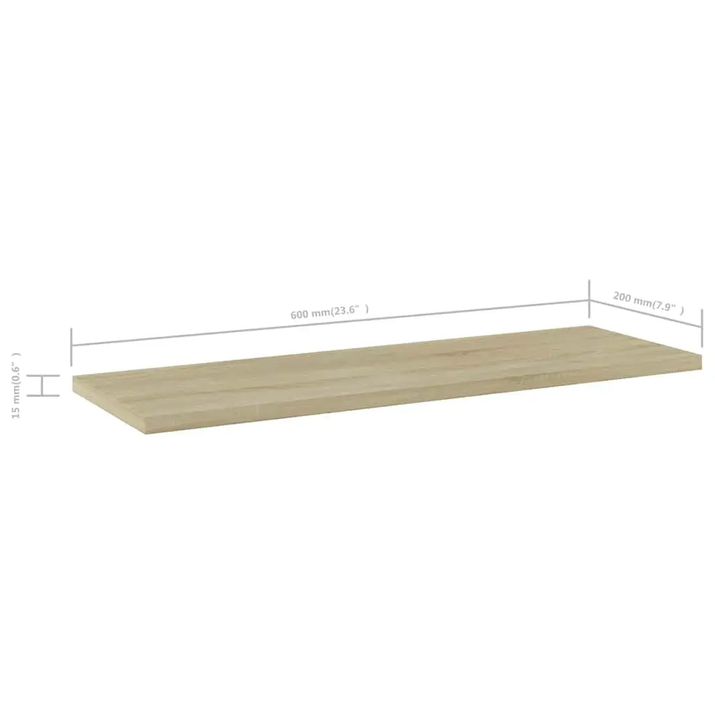 Bookshelf Boards Storage Shelving Panels 60x20x1.5 cm Brown Sonoma Oak 4 Piece