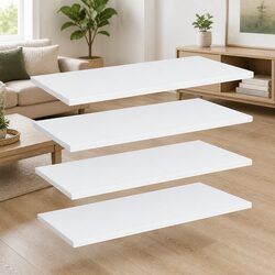 Practical Storage Solution: 4 White Bookshelf Boards