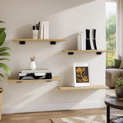 Warm and Practical Sonoma Oak Bookshelf Boards - Set of 4