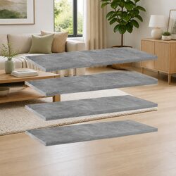 Affordable Concrete Grey Bookshelf Boards - 4 Piece Set