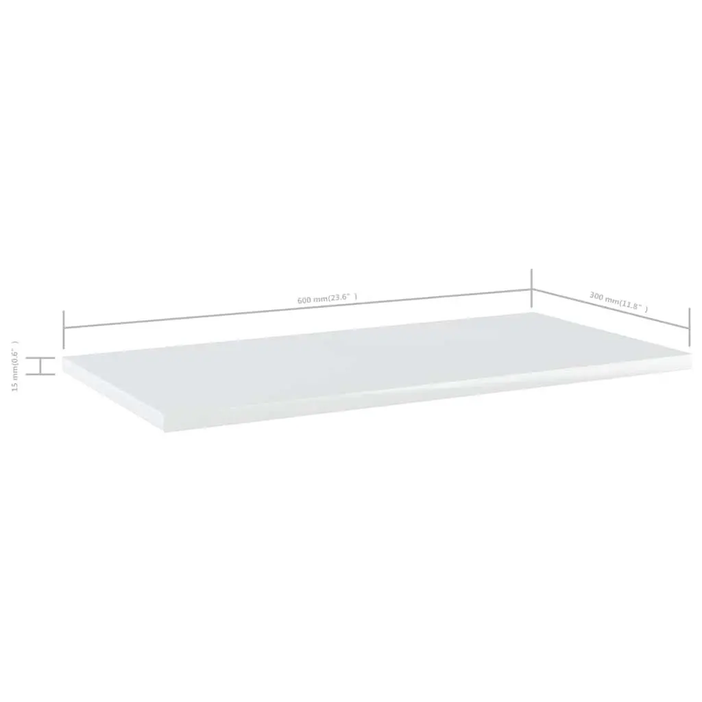 Set of 4 White Floating Shelf Boards for Display