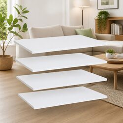 Practical White Floating Bookshelf Boards - Set of 4