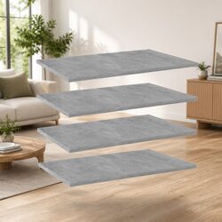 Reliable Bookshelf Boards Set of 4 Grey 60x40x1.5 cm