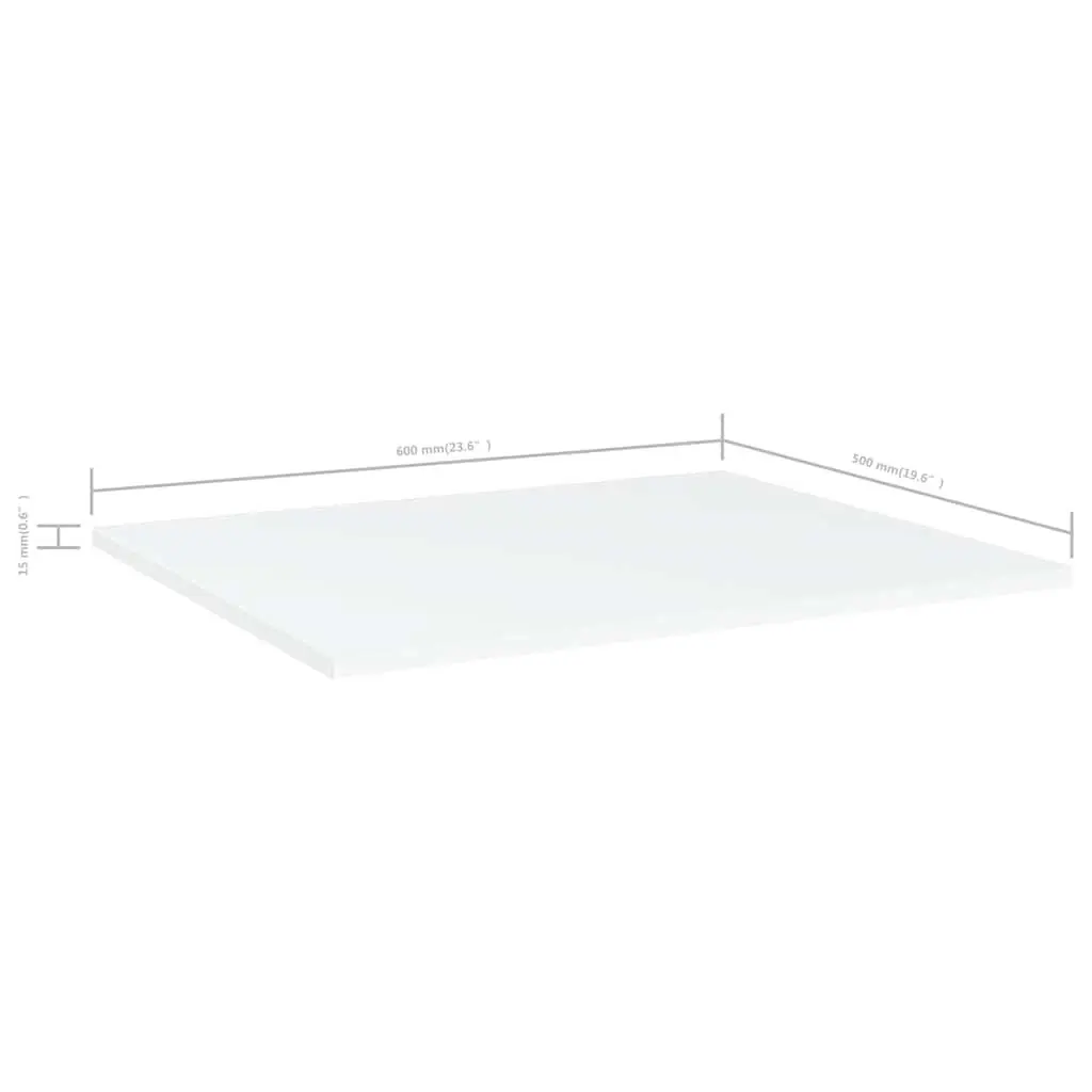 Floating Shelf Boards Wall Mount Storage Shelving 60 x 50 x 1.5 cm White 4 Piece