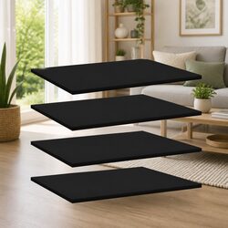 Functional and Reliable Black Floating Bookshelf Boards - 4 Pack