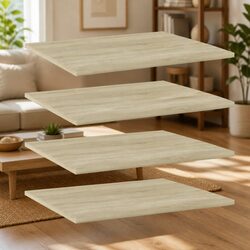 Practical Floating Bookshelf Boards - 4 Brown Shelves