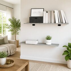 Reliable and Practical Grey Bookshelf Board Set