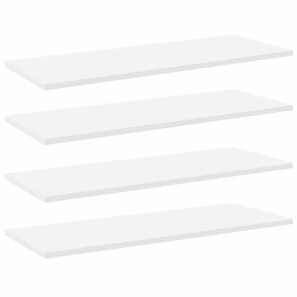 Floating Bookshelf Boards 4 Pieces White Storage Shelves Wall Mount Display