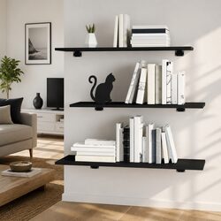 Reliable Black Floating Shelves: Versatile Storage Solution