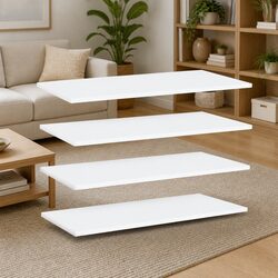 Reliable White Floating Shelf Boards - 4 Pieces for Your Space