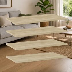 Reliable 4-Piece Brown Bookshelf Board Set for Storage