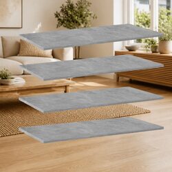 Affordable Grey Floating Shelves Set - 4 Engineered Wood Boards