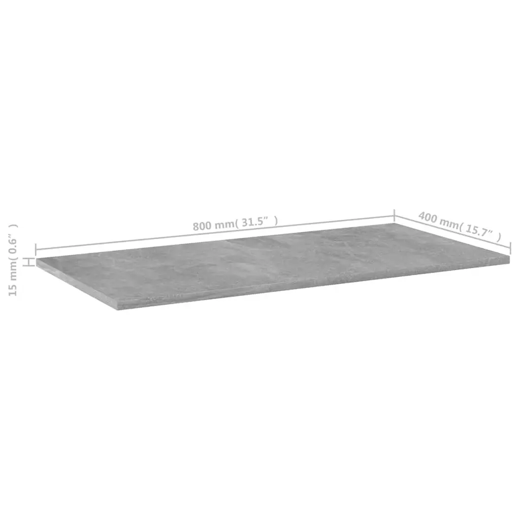 Floating Bookshelf Boards Storage Shelves 80 x 40 x 1.5 cm Grey Set of 4