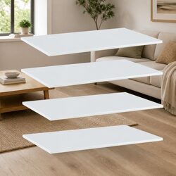 Floating Shelves Boards 4 Pcs White Wall Mounted Storage Display Organizer