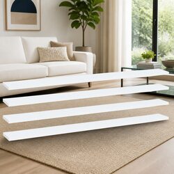 Bookshelf Boards 4 pcs White Floating Shelves Storage Solution Engineered Wood