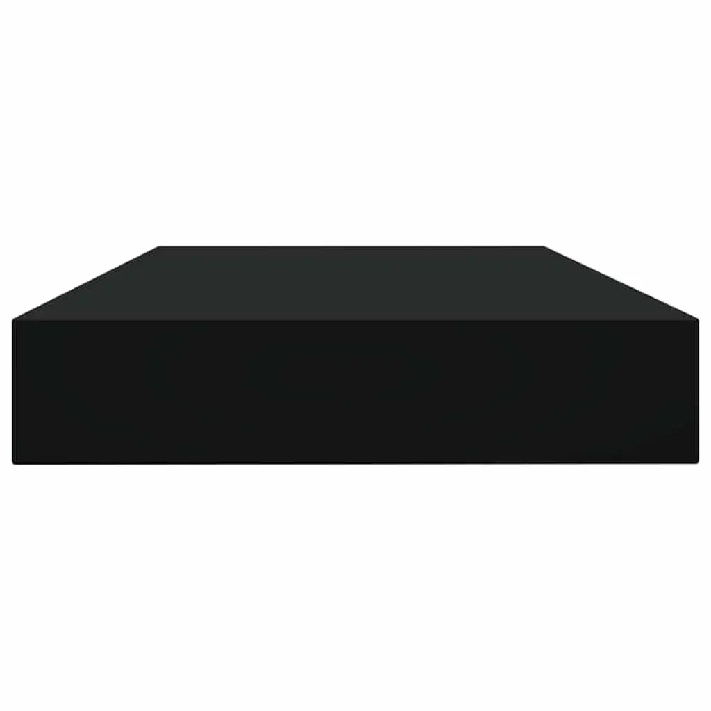 Engineered Wood Bookshelf Boards Black 4 Piece Set Floating Wall Shelves Storage