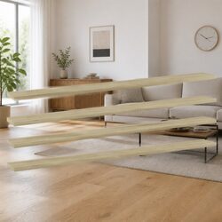 Practical Brown Floating Shelving Solution - Set of 4