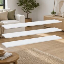 Functional Floating Bookshelf Boards - 4 Pack, White