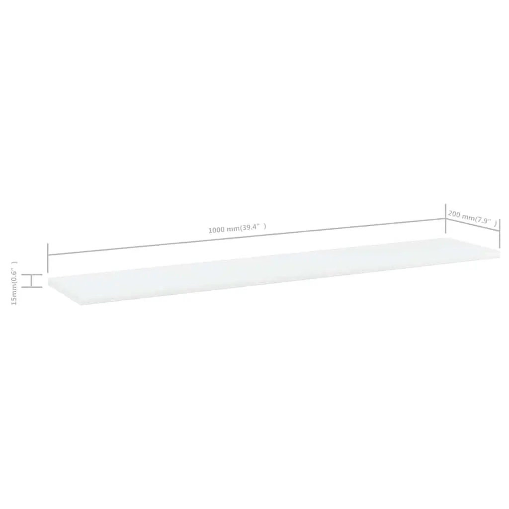 Floating Bookshelf Boards 4 Pack White Wall Mount Storage Shelves Display