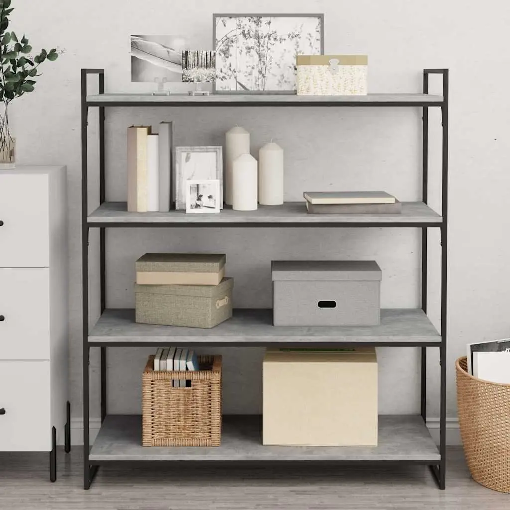 Bookshelf Boards 4 pcs Concrete Grey 100x40x1.5cm Engineered Wood Shelf Panels