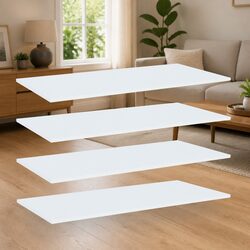 Bookshelf Boards 4 pcs White Storage Shelves Floating Wall Mounted Display