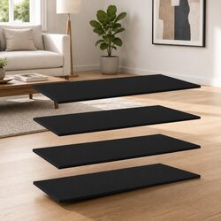 Floating Shelf Boards 4 Pack Black Wall Mount Storage Shelving Display Panels
