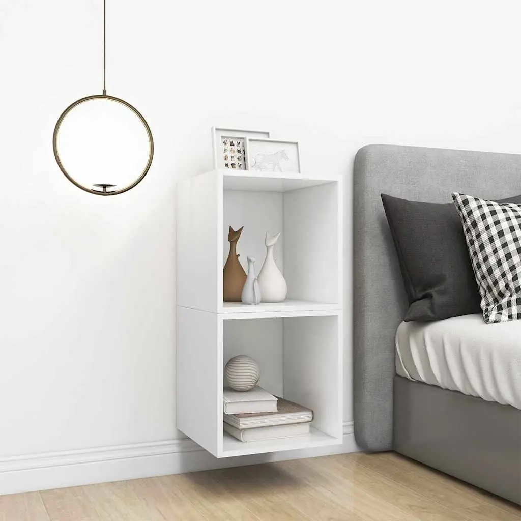 White Wall Cabinets 2 pcs 37x37x37 cm Set